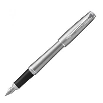 Parker派克钢笔 都市系列金属银白夹墨水笔